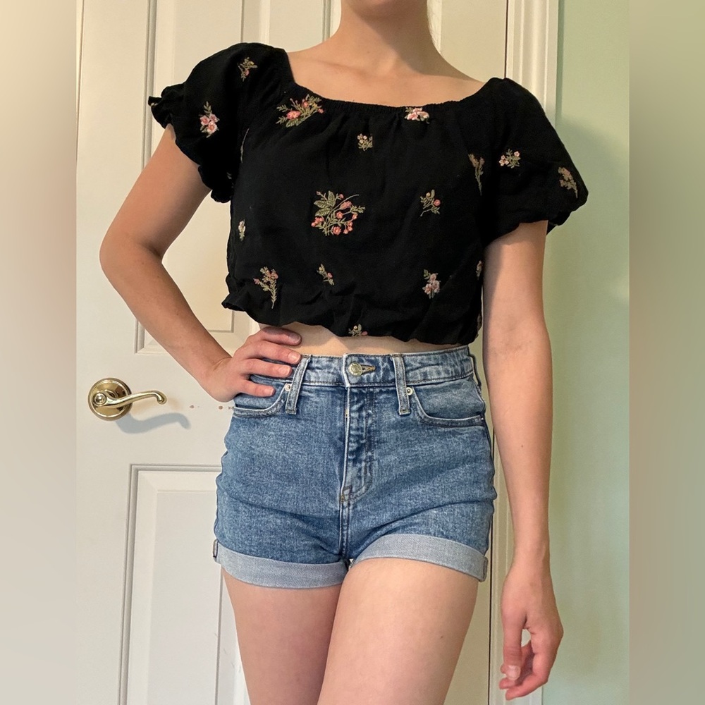 AE Puff Steve Embroidered Crop Top
